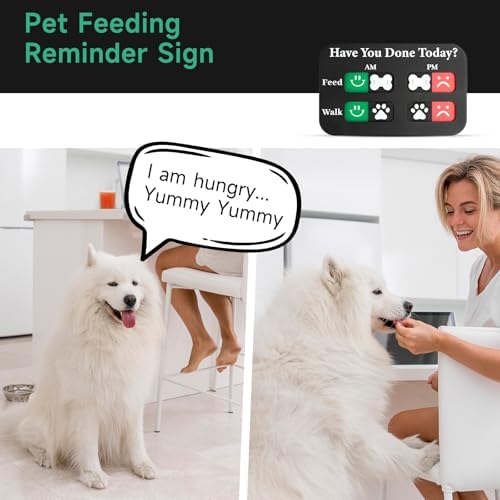 Yauyik dog feeding reminder mounted on refrigerator