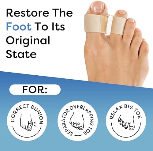 Beige silicone bunion corrector for overlapping toes