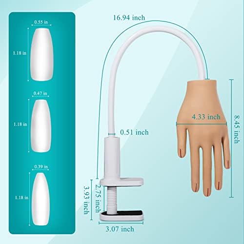 Top view of Lionvison practice hand demonstrating nail application.