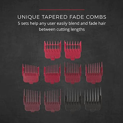 Complete Remington self fade haircut kit accessories including scissors cape brush and storage case.