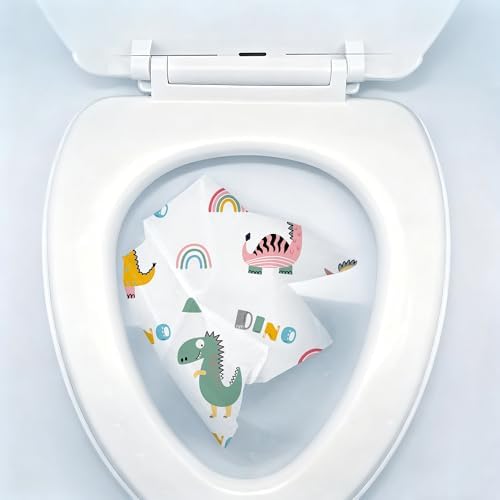 YOUNGTIME public restroom protection pack for kids showcasing sixty individually sealed toddler potty training sheets inside the main box.