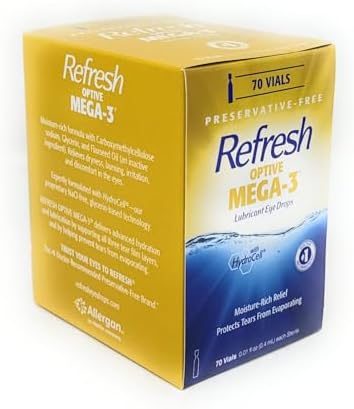 Refresh Optive Mega-3 70 count box for dry eye relief