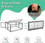 COZIWOW Chicken Coop Run Rabbit Hutch, Portable Chicken Cage Pens with Top & Side Opening Doors, Folding Wooden Chicken Coop, Outdoor Indoor Small Animal Playpen, Chicken Brooder Box, 43.3Inch (Grey) - Image 3