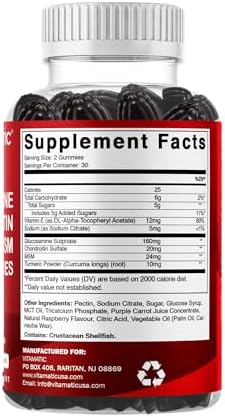 Vitamatic Glucosamine Chondroitin Gummies with MSM & Vitamin E – Joint Support Formula – 60 Pectin-Based Vegan Gummies - Image 8