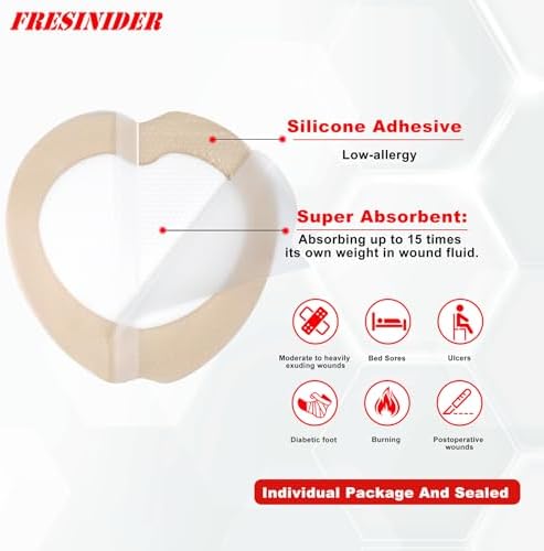 FRESINIDER 7x7 foam dressing highlighting the waterproof and breathable medical grade outer barrier