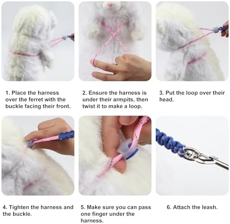 Blue and pink nylon small pet harness by GAGILAND displaying adjustable drawstring closure.