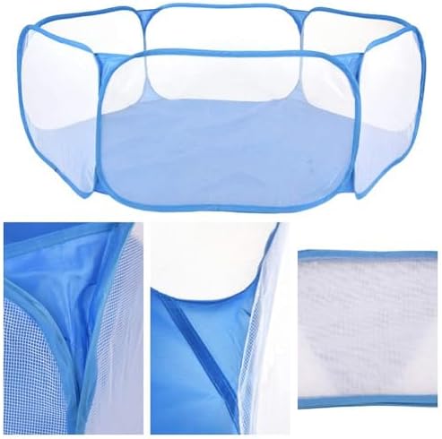Hamster Foldable Exercise Playpen, Breathable and Transparent Pet Playpen, Indoor/Outdoor Cage Small Animal Fence for Syrian Hamster Rats Chinchillas Rabbit Guinea Pigs Gerbils Hedgehogs Reptiles - Image 6