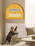 Minyii cat scratch mat attached to a wall surface acting as a vertical scratching post