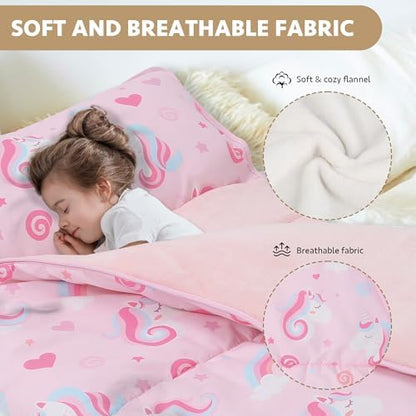 Pea Pod preschool nap mat rolled up tightly with fastening straps and carry handle visible.