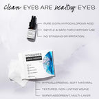 Gentle eyelid cleansing kit with pure hypochlorous acid for sensitive eyes.