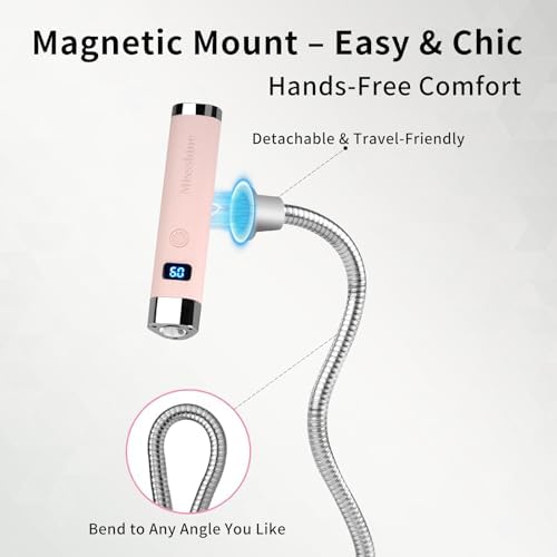 Missshine cordless nail lamp showing magnetic base attachment