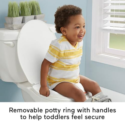 Removable potty ring placed on standard toilet