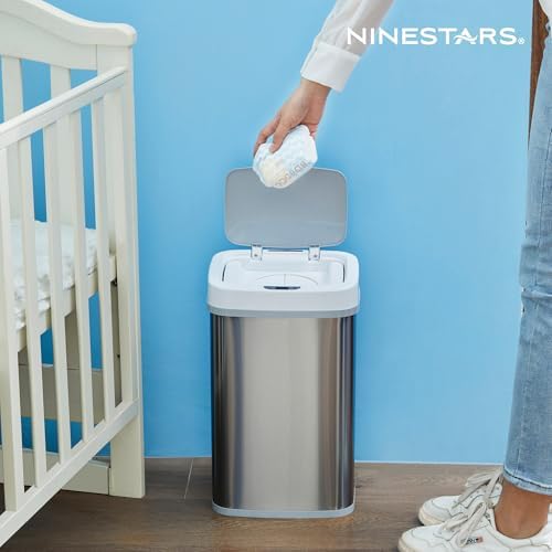 Ninestars Baby Blue Diaper Disposal Can packaging and unit overview