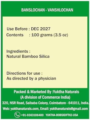 Packaging of Yuktha Naturals authentic bamboo silica supplement