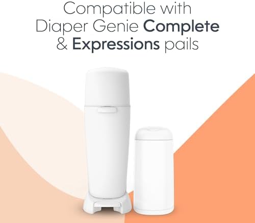 Side view of Diaper Genie diaper pail refill cartridge