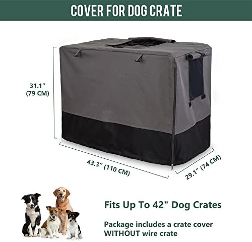 Rachmi windproof outdoor dog cage shelter cover setup illustration.