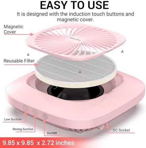 MelodySusie SPro nail dust collector in a home salon setup