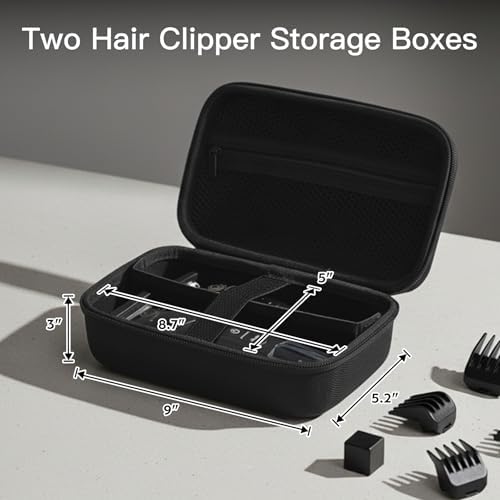 SMYV trimmer organizer case open to reveal internal storage compartments and mesh pocket