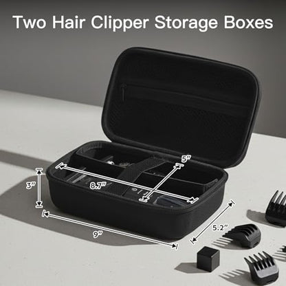 SMYV trimmer organizer case open to reveal internal storage compartments and mesh pocket