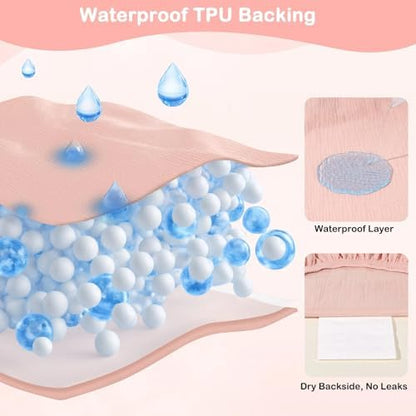 Basumee waterproof baby changing table sheets close up showing soft muslin texture