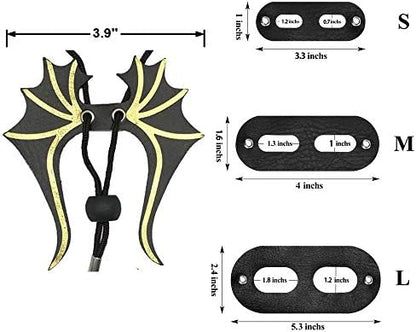Side profile of Adoggygo lizard harness with black and gold wings