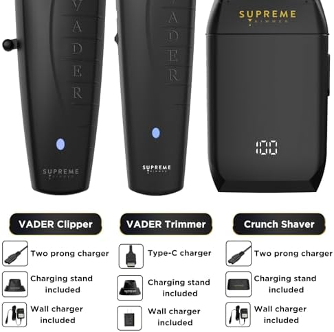 Vader Trimmer highlighting the ultra sharp Diamond Like Carbon coated stainless steel T blade.