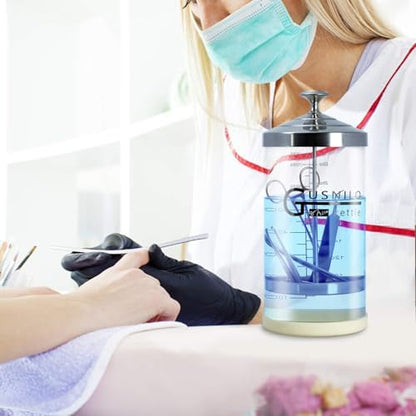 Side profile of Gusnilo 30 Ounce glass disinfection jar