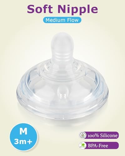 Joyfeed medium flow teats for anti colic baby bottles close up look