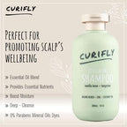 Back of Curifly exfoliating shampoo bottle with directions