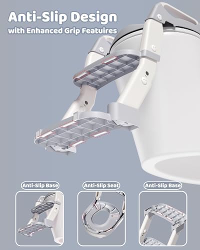 Wanchouse multi-functional potty trainer being used as an independent bathroom step stool for kids.