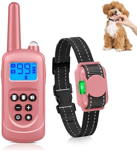 PetVogue lightweight vibrating dog collar for small dogs worn by a small puppy during outdoor behavioral training.