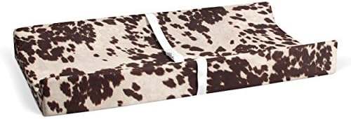 Sweet Potatoes brown cowhide pattern premium cotton baby bedding cover layout view.