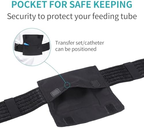Rear view of the lightweight and discreet abdominal PEG tube holder for adults