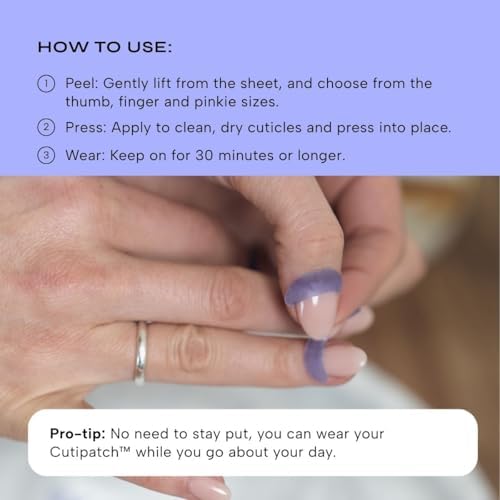 Demonstration of peeling a Cutipatch strip from the protective backing sheet.