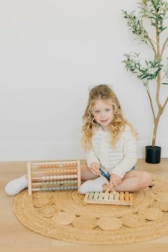 Brooklyn Neutral non toxic educational toy displayed beautifully on a minimalist nursery shelf setup