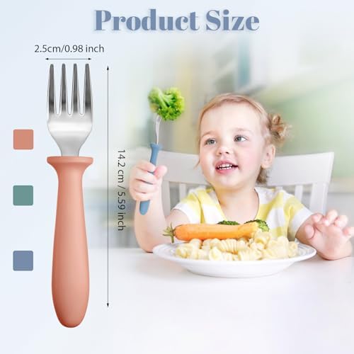 Side profile of Pimoys stainless steel kids fork