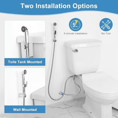 Complete bidet sprayer kit components and accessories