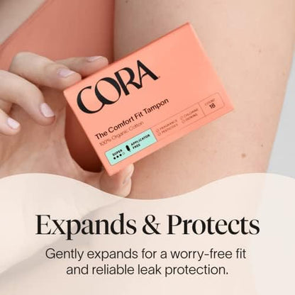 Eco-friendly applicator-free tampons by Cora for sustainable period care