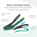 Close-up of the orthotic insole and cushioned interior for foot pain relief.