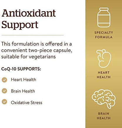 Supplement facts and suggested usage instructions on the back of Solgar 200 milligram vegetable capsules