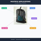 Giantree multi purpose mesh drawstring bag set showing retail packaging and durable material layout.