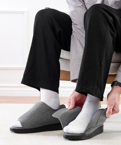 Silverts senior comfort slippers with memory foam cushioning close-up texture view.