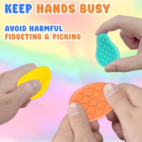 Person holding small portable worry stones for anxiety relief