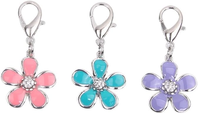 XKSRWE luxury rhinestone puppy collar charm with lobster clasp