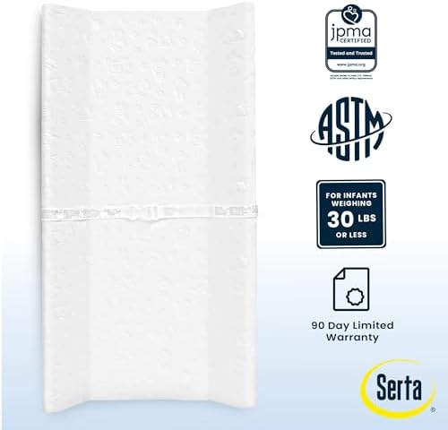 Side view of Delta Children contoured changing pad for nursery