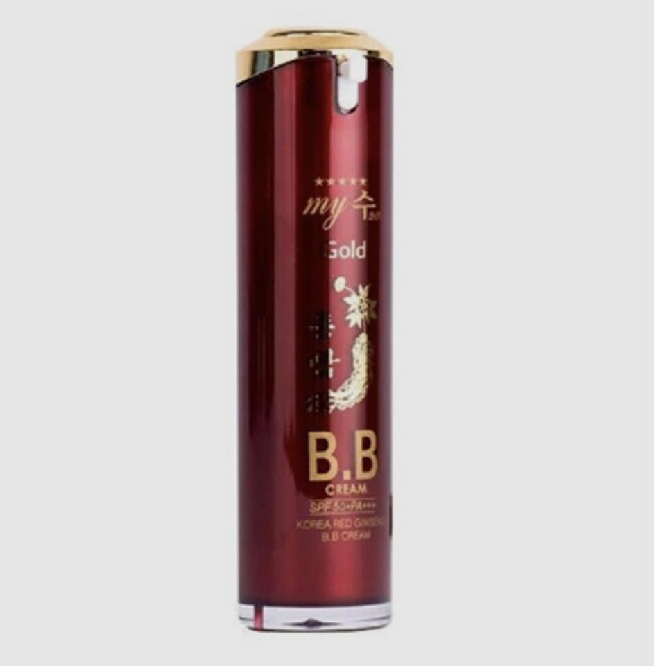 Side profile of the matte finish Korean beauty cream bottle with cap off.