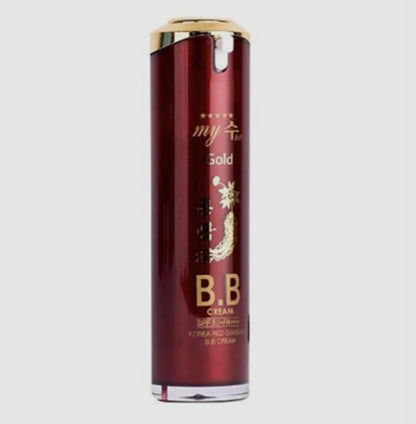 Side profile of the matte finish Korean beauty cream bottle with cap off.