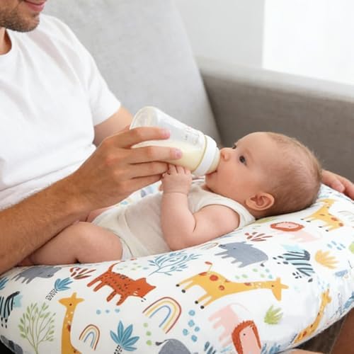 Side view showing hidden zipper on Winmany removable breastfeeding pillow cover