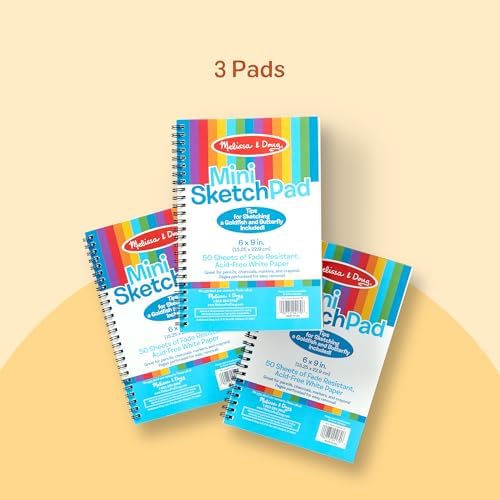 Imported kids sketchpad three pack bundle with fifty white sheets per notebook