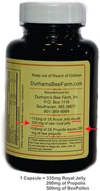 Durham's Queen's Delight supplement bottle label and honey-comb pattern details